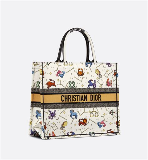 Large Dior Book Tote Multicolor La Force Embroidery (41.5 x 35 x .